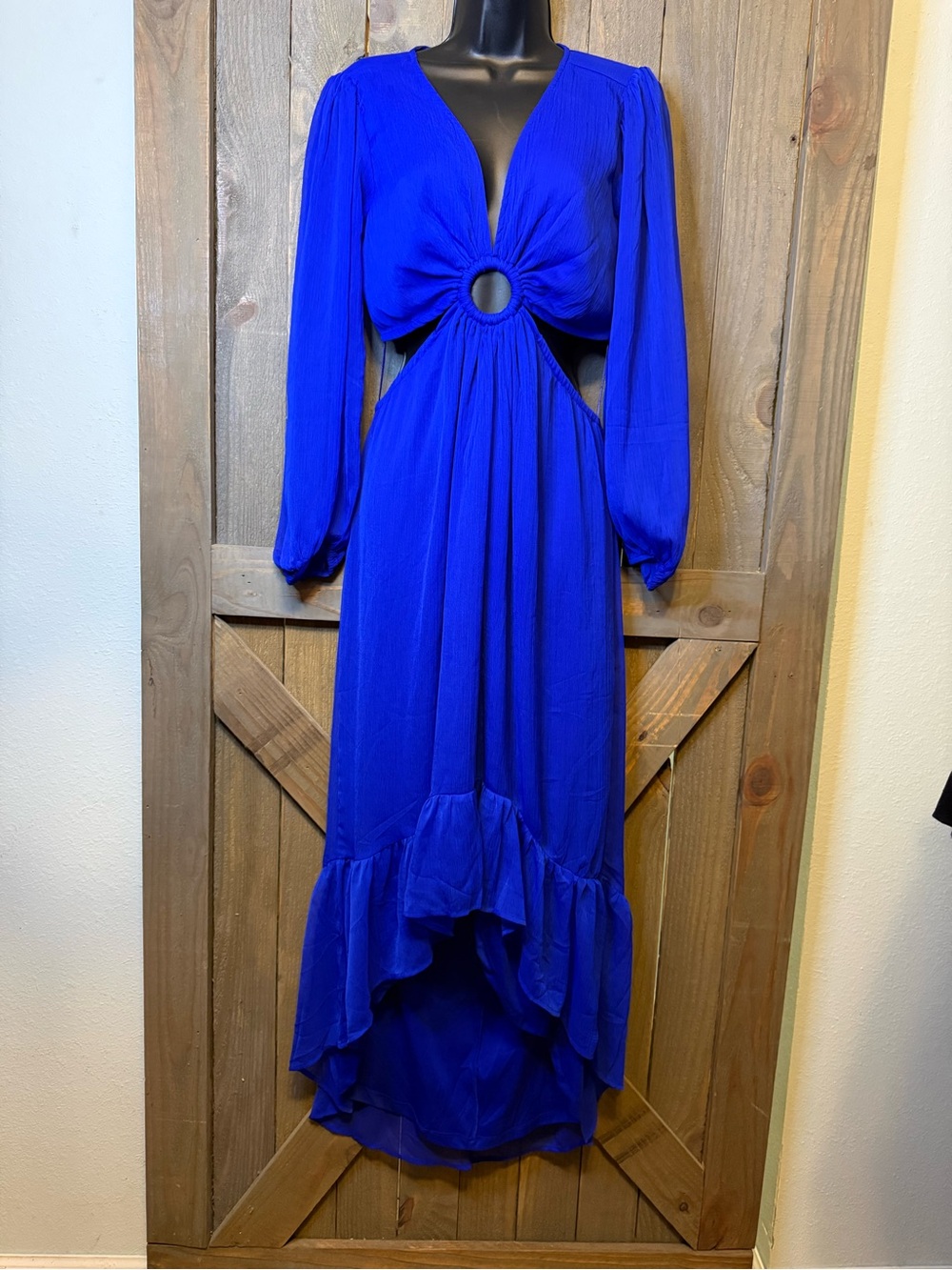 Charlotte Russe Cobalt Blue High-Low Cutout Maxi Dress
